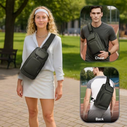 hk Sling Bag for Man, Waterproof Utility Crossbody Bag - color: Green