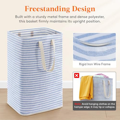 Lifewit 75L Large Collapsible Laundry Basket with Extended Handles, Blue - color: Dark Blue, size: 75L