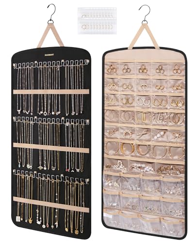 BAGSMART Hanging Jewelry Organizer, Necklace Holder Extra Large Black - color: Black, size: X-Large - Standard