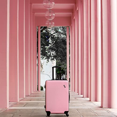 DUKAP DISCOVERY 20-Inch Carry-On Hardside Spinner Luggage Lightweight Pink - color: Pink, size: 20 Inch