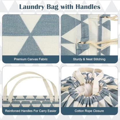 Canvas Laundry Bag 33"Wx 35"H, Heavy Duty Hamper Liner, XL Gray Triangle - color: Gray Triangle,1pc XL, size: XL 33"W x 35"H┃1 Pack