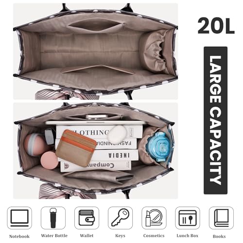 Lushandy PVC Tote Bag Women's Waterproof Jelly Beach Bag Work Hobo Handbag - color: Polka Bot-black