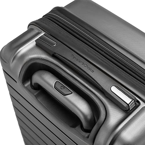 Traveler's Choice Archer Polycarbonate Hardside Spinner Luggage Set, Tie Down Straps, Grey, Carry-On 21-Inch - color: Grey, size: 1-Piece (Carry-On 21-Inch)