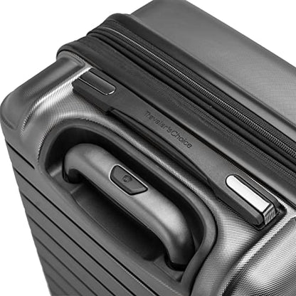 Traveler's Choice Archer Polycarbonate Hardside Spinner Luggage Set, Tie Down Straps, Grey, Carry-On 21-Inch - color: Grey, size: 1-Piece (Carry-On 21-Inch)