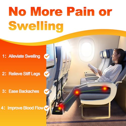 Upgraded Airplane Foot Hammock with Removable Base & Memory Foam - Wide Hardboard Support No-Collapse Foot Rest for Long Flights, Office, Travel - Thickened Design Relieves Foot Pain Travel Essentials - size: Upgraded 1 Pack