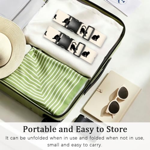 2Pcs Cute Luggage Straps for Suitcases Cat Design 23.6-35.4 Inch - color: Cat Shape