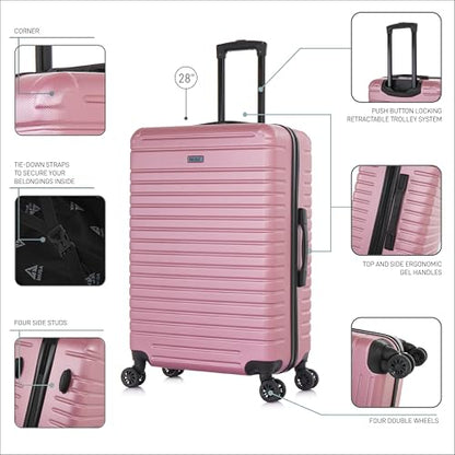 InUSA DEEP Luggage with GEL Handle | Spacious Traveling Suitcases, Travel Suitcase with Dual Spinner Wheels and Studs | 28 Inch Large Hardside Luggage | Rose Gold - color: Rose Gold, size: 28 Inch