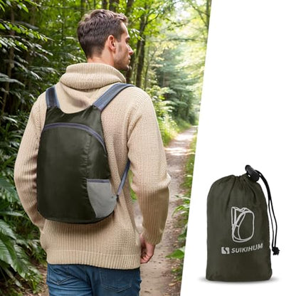Ultra Lightweight Hiking-Daypack,Foldable Travel Packable Backpack - color: Dark Green