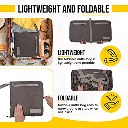 LEGEND 60L Foldable Duffle Bag With Shoe Compartment - Chocolate - color: Chocolate, size: 60L