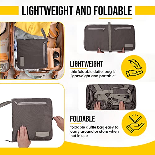 LEGEND 40L Foldable Duffle Bag With Shoe Compartment - Chocolate - color: Chocolate, size: 40L