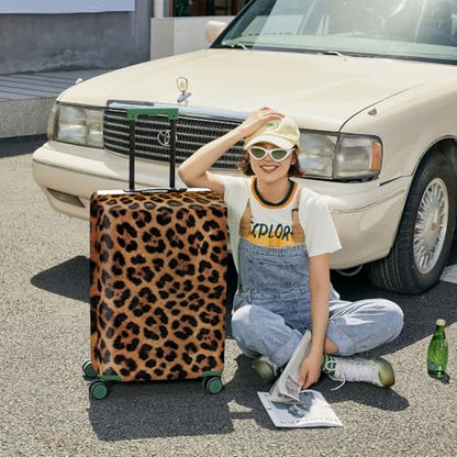 ANNA QUEEN Travel Luggage Cover Suitcase Protector Suitcase Cover Anti-Scratch,Stretchable Bag Cover Washable Durable Polyester - color: Leopard print, size: XL(fits 32-34Inch suitcase)
