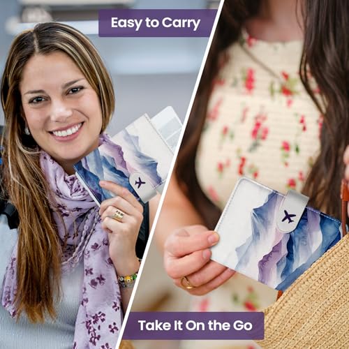 Passport Holder for Travel, RFID Blocking Wallet with Magnetic Closure - color: I-Hill