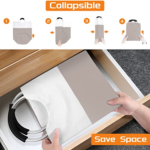 BlissTotes 115L Laundry Basket, Freestanding Collapsible Hamper, Brown - color: Brown, size: 115L