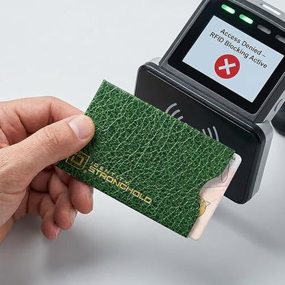 RFID Blocking Credit Card Sleeve Protectors – USA Made Slim Wallet Inserts for Credit Cards, Debit Cards & ID Protection (16, Leather Look) - color: Leather Look