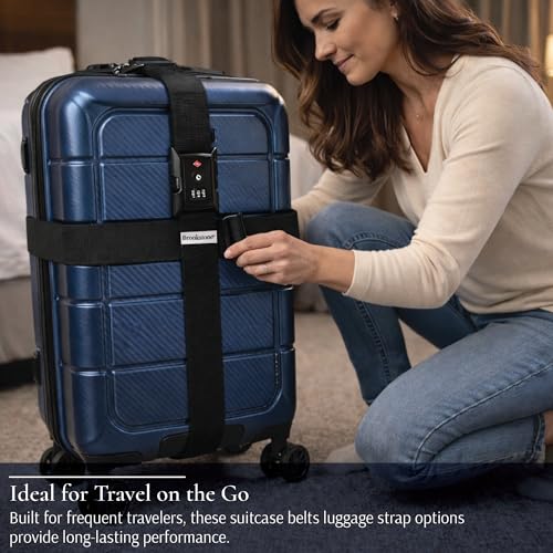 Brookstone Luggage Strap 2-in-1 TSA-Approved Expandable Strap - color: Blue, size: One Size