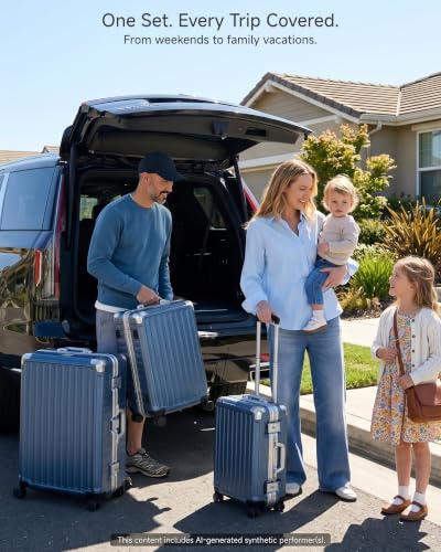 LUGGEX 3-Piece Zipperless Luggage Set, 20/24/28 Inch, Charcoal Metallic - color: Charcoal Metallic, size: 3 Piece Set（20/24/28）