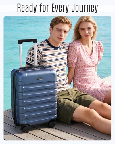 LIGHT FLIGHT Carry On Luggage 22x14x9 Airline Approved Suitcase,Royal Blue - color: Royal Blue
