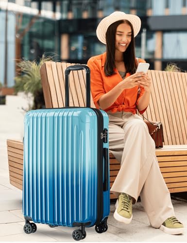 Expandable Carry on Luggage Suitcase with Wheels - color: Ice, size: S(20In Carry-on)