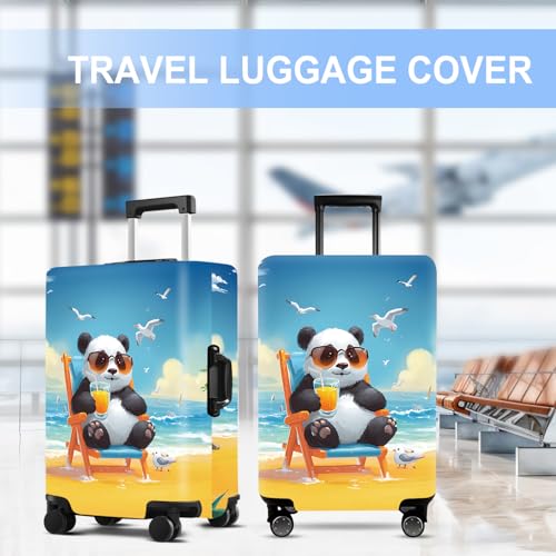 Panda Luggage Cover Washable Suitcase Cover Protector Fit 24-26 Inch Luggage Durable Travel Bag Cover with Zipper Closure M - color: panda, size: M(24-26inch suitcase)