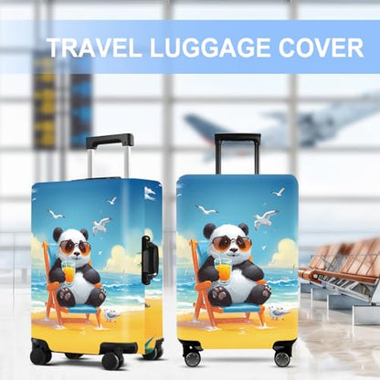 Panda Luggage Cover Washable Suitcase Cover Protector Fit 24-26 Inch Luggage Durable Travel Bag Cover with Zipper Closure M - color: panda, size: M(24-26inch suitcase)
