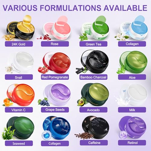 30 Pairs Eye Mask with Retinol, Collagen Eye Patch for Dark Circles and Puffiness, Reduce Wrinkles, Eye Bags and Fine Lines, for Women and Man - color: Deep Purple