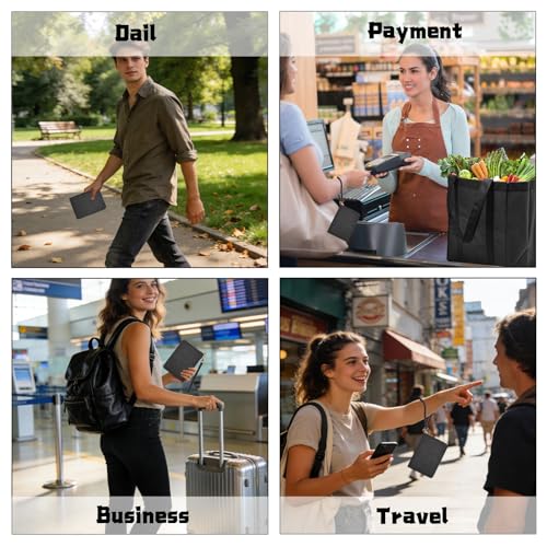 Passport Holder for Travel Wallet,RFID Detachable Wrist Strap Wallet - color: Black