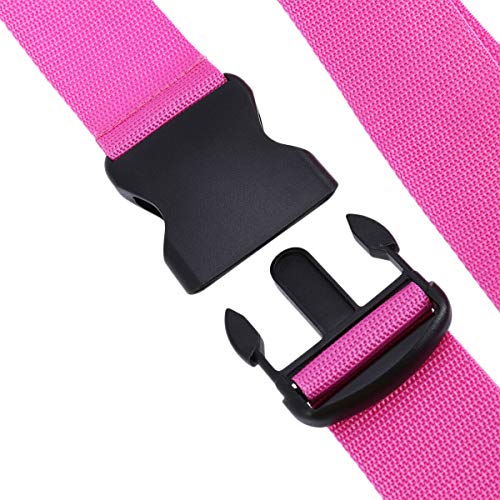 Adjustable Luggage Strap Suitcase Baggage Packing Belt Travel Accessories Long Cross Strap (Pink) - color: Pink