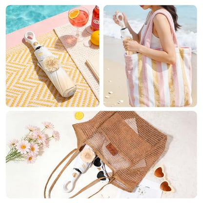 Mini Travel Umbrella Small Umbrella for Travel UV Parasol Compact Foldable - color: Coffee Brown