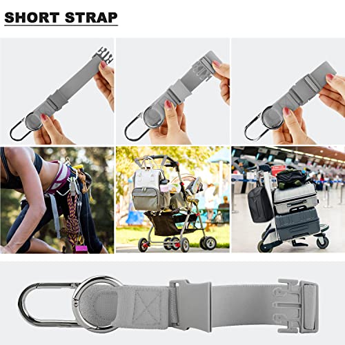 ZINZ Elastic Jacket Gripper Travel Strap with D-Ring Hooks and Buckle - color: Silver gray