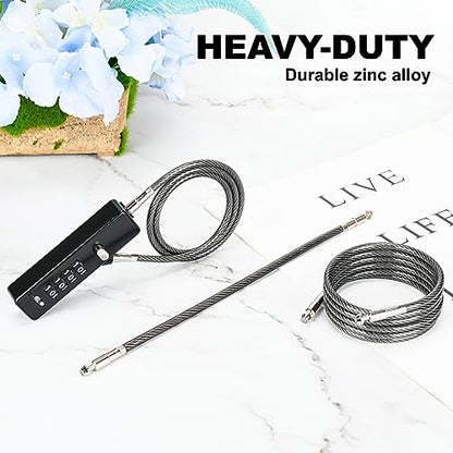 3 Interchangeable Cable Combination Lock, 904EC, Gun-Grey - color: Gun-Grey, size: 904EC-9"/23.6"/47.2"