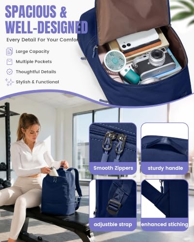 Gym Backpack for Women Lightweight Sports Casual Daypack Blue - color: D4-blue