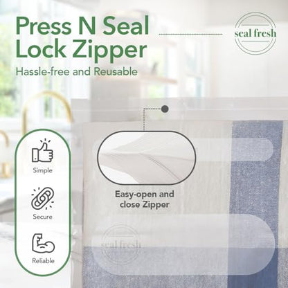Seal Fresh 10 Gallon Large Plastic Storage Bags - 24 x 24 Inch (30 Count) - Reusable Write-On XXL Extra Large Big Oversized Clear Jumbo Zip Top Bags with Sealable Zipper for Clothes, Travel, Moving - size: 10 Gallon - 30 Pack