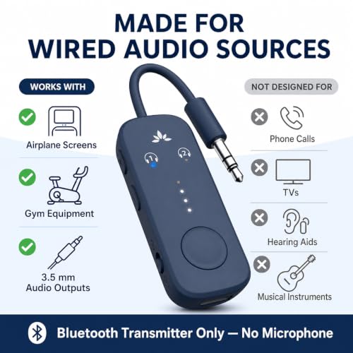Avantree Relay - Airplane Bluetooth Adapter for 2 AirPods or Headphones - color: 3-Midnight Blue