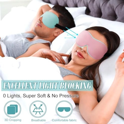 Bencailor 16 Pcs 3D Sleep Eye Mask 99% Blackout Mask with Adjustable Buckle No Eye Pressure Nose-Free Breathable Blindfold for Side/Back/Stomach Sleepers, Travel, Office Naps(Large) - size: Large