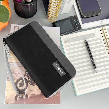 Passport holder for travel Family passport holder(Black) - color: Black