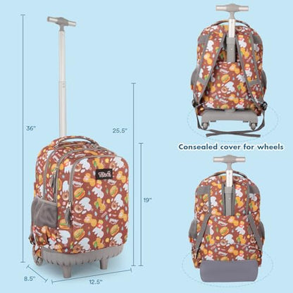Tilami Rolling Backpack for Boys and Girls,Humburgers - color: Humburgers