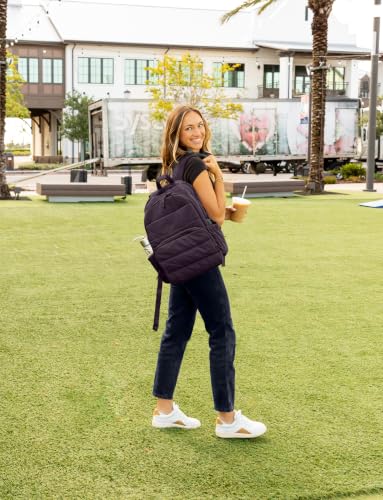 Uselike Travel Backpack for Women, 15.6 Inch Laptop Backpack, Quilted College Bookbag, Cute Work Backpacks, Water Resistant (Dark Purple) - color: Dark Purple