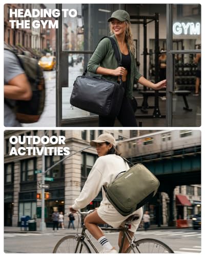 Fanwoli Vacuum Travel Backpack with Built-In Pump, Work-to-Gym | Wet/Dry Pocket | Shoe Compartment | 17" Laptop Storage | Office-Friendly 30L Carry-On - color: Green