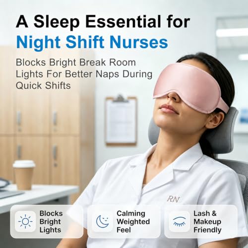Facemoon Blackout Weighted Eye Masks for Sleep, Airplane Travel Essentials - color: Pink