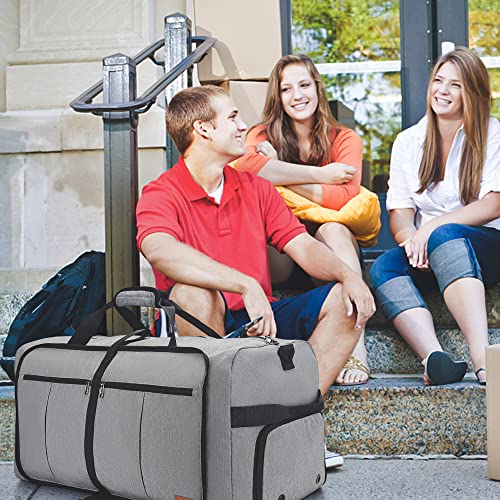 120L Foldable Collapsible Waterproof Travel Duffle Bag for Men and Women - color: Gray, size: 120L