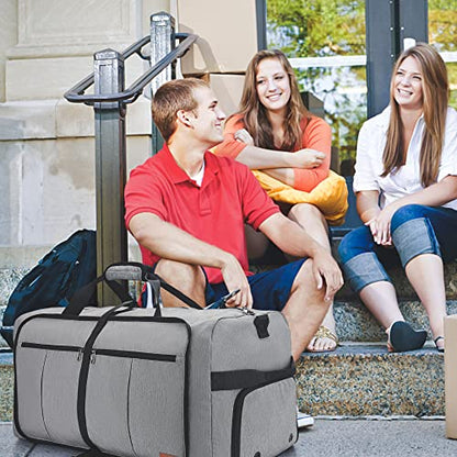 120L Foldable Collapsible Waterproof Travel Duffle Bag for Men and Women - color: Gray, size: 120L