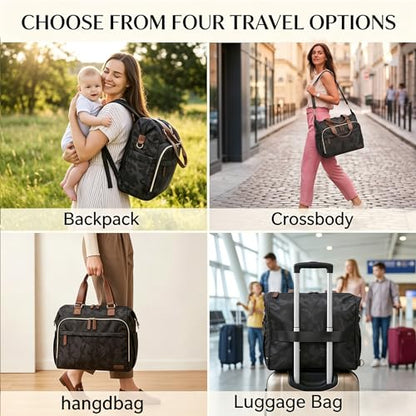 Diaper Bag Backpack Mommy Bag Large Capacity Diaper Backpack Travel Essential Baby Diaper Bag for Mom and Dad, Black (Camo Black) - color: Camo Black