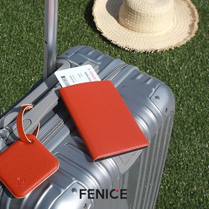Fenice Classic Passport Cover Holder Wallet Case for Travel Essential RFID Blocking Vegan Leather Waterproof (RED) - color: RED