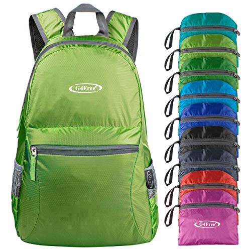 G4Free 20L Lightweight Packable Backpack Travel Hiking Daypack Foldable Backpack for Men Women - color: Light Green, size: 20L