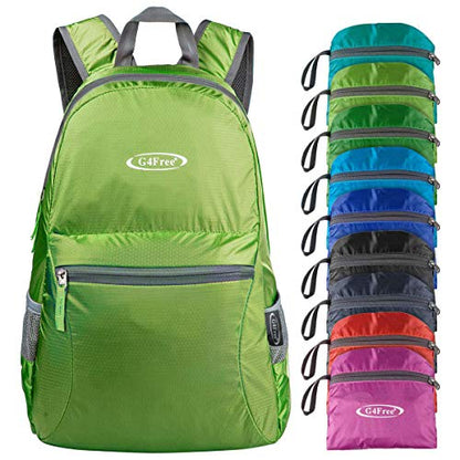 G4Free 20L Lightweight Packable Backpack Travel Hiking Daypack Foldable Backpack for Men Women - color: Light Green, size: 20L
