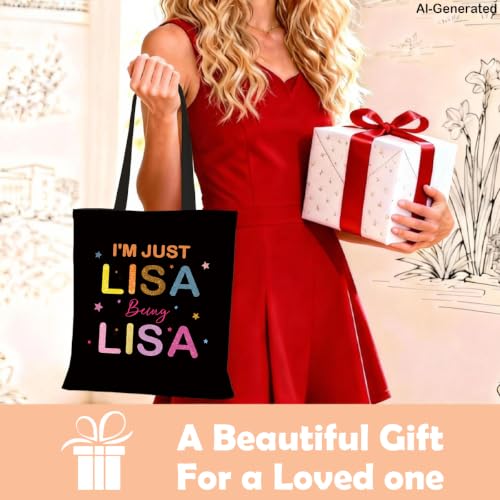 Funny Tote Bag, Canvas Reusable Carryall for Shopping Trip Commute - color: Lisa