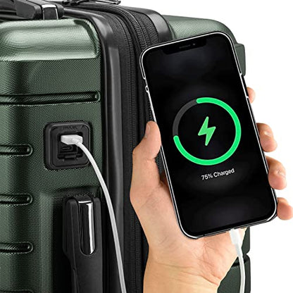 Traveler's Choice Archer Polycarbonate Hardside Spinner Luggage Set, Tie Down Straps, Green, 3-Piece - color: Green, size: 3-Piece Set