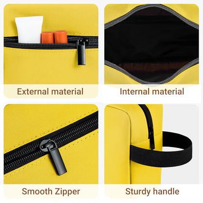 Elviros Unisex Toiletry Bag, Lightweight Travel Dopp Kit, Bright Yellow - color: Bright Yellow, size: Small