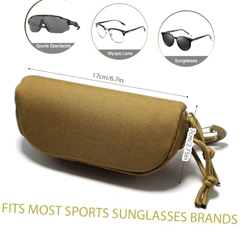 Tactical Molle Glasses Case Tactical Eyeglasses Case Shockproof Sunglasses Carrying Protective Box with Clip - color: Khaki