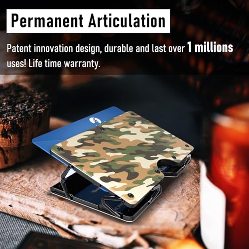 Lenvoten Upgraded Hinged Minimalist Wallet for Men, RFID Blocking Wallet - color: T4-Military Camo